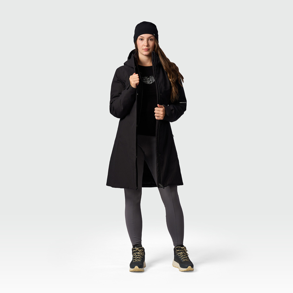 Jacheta impermeabila 10K/ 10K lunga urban/drumetii gluga femei 2L DOLORE negru [4]