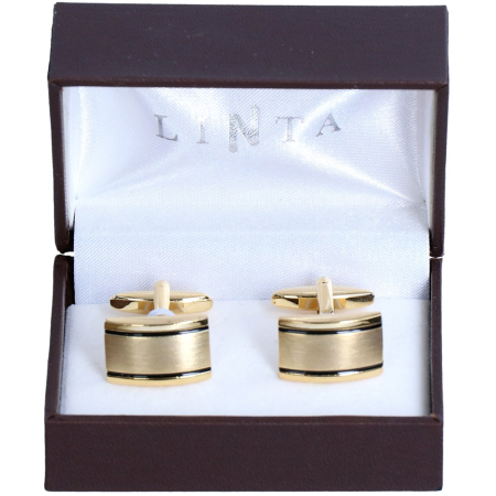 butoni ace cravata - Butoni camasa barbati LINTA auriu-dungi negre