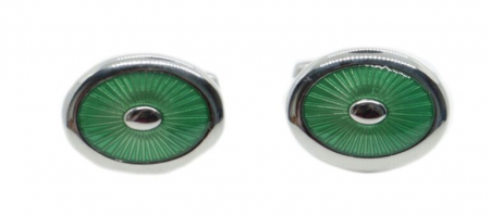 Accesorii - Butoni camasa DALACO oval email verde metal argintiu