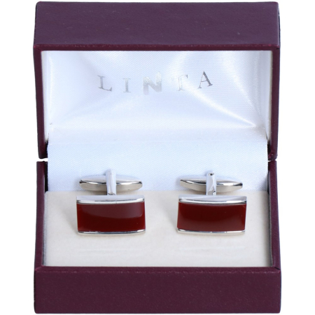 butoni ace cravata - Butoni camasa barbati LINTA dreptungi argintiu visiniu