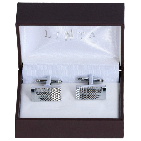 butoni ace cravata - Butoni camasa barbati LINTA argintiu rombulete stantate