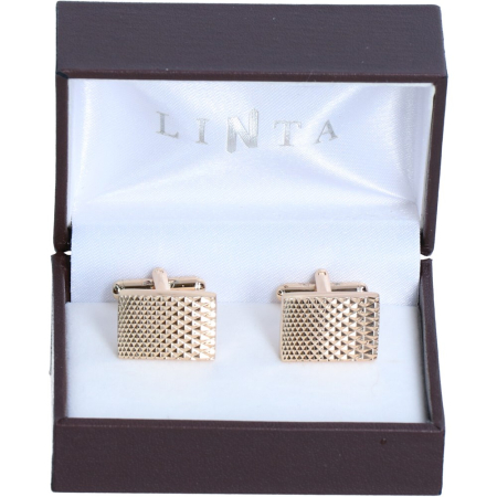 butoni ace cravata - Butoni camasa barbati LINTA auriu rombulete stantate