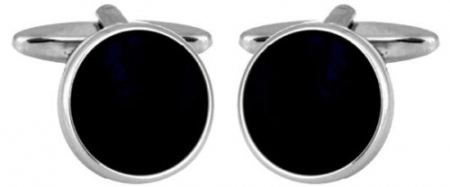 Accesorii - Butoni camasa DALACO rotunzi metal argintiu onyx