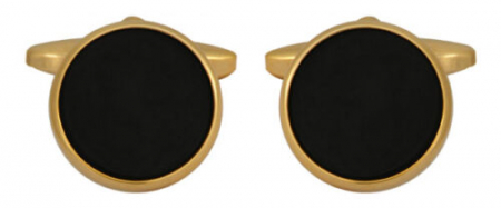 Accesorii - Butoni camasa DALACO rotunzi metal auriu onyx