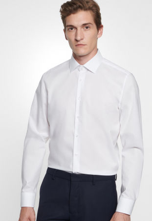 camasi ceremonie - Cămașă business bărbați poplin Seidensticker Slim Not Iron alba