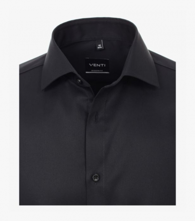 Camasa bumbac barbati VENTI ModernFit uni negru [2]
