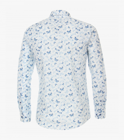 Camasa bumbac barbati VENTI ModernFit albastra print fluturi [1]