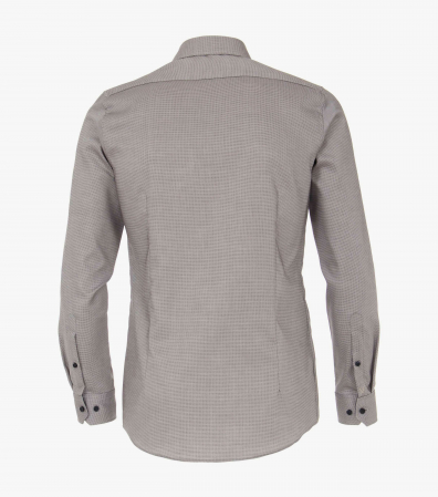 Camasa bumbac barbati VENTI BodyFit bej print bleumarin [1]