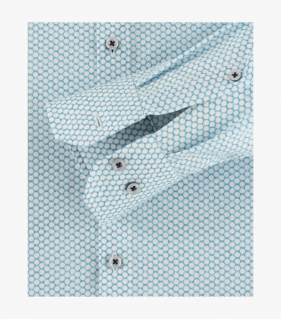 Camasa bumbac barbati VENTI Modern Fit print hexagon turcoaz [3]