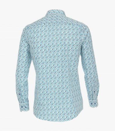 Camasa bumbac barbati VENTI Modern Fit print turcoaz [1]