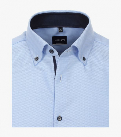 Camasa bumbac barbati VENTI ModernFit bleu structurat [2]