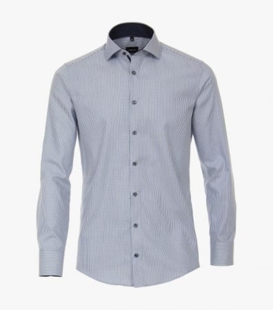 camasi maneca lunga - Camasa bumbac barbati VENTI ModernFit bleu dungulite bleumarin