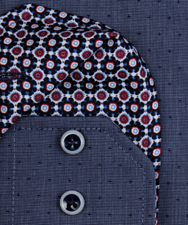 Camasa barbati VENTI ModernFit albastru print punctulete [1]