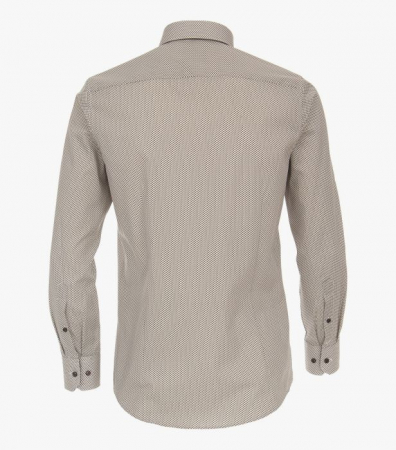 Camasa bumbac barbati VENTI ModernFit bej print triunghiuri [1]