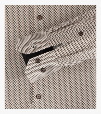 Camasa bumbac barbati VENTI ModernFit bej print triunghiuri [3]