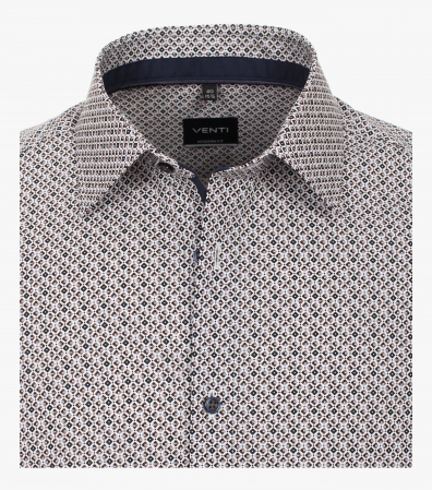 Camasa bumbac barbati VENTI ModernFit maro rombulete [2]