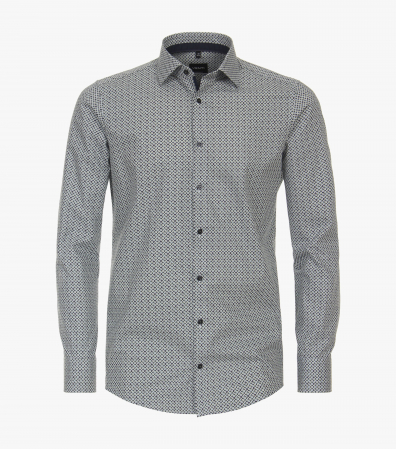 Camasi - Camasa bumbac barbati VENTI ModernFit verde rombulete