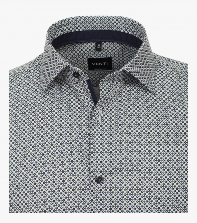 Camasa bumbac barbati VENTI ModernFit verde rombulete [2]