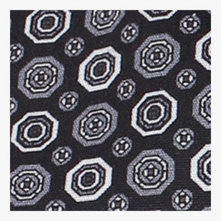 Camasa bumbac barbati VENTI BodyFit negru print cerculete gri [4]