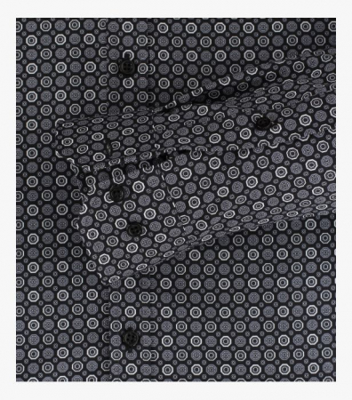Camasa bumbac barbati VENTI BodyFit negru print cerculete gri [3]