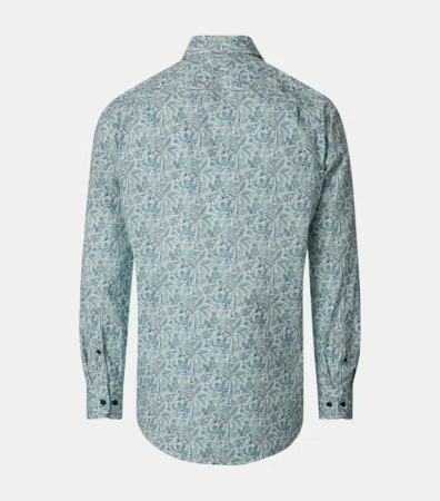 Camasa bumbac barbati CASA MODA verde print frunze [1]