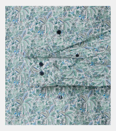 Camasa bumbac barbati CASA MODA verde print frunze [3]