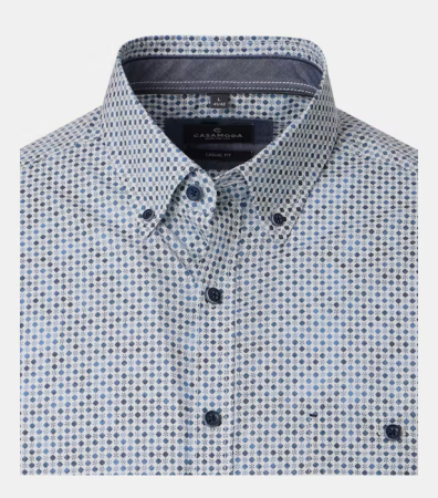 Camasa bumbac barbati  CASA MODA albastru print rombulete [2]