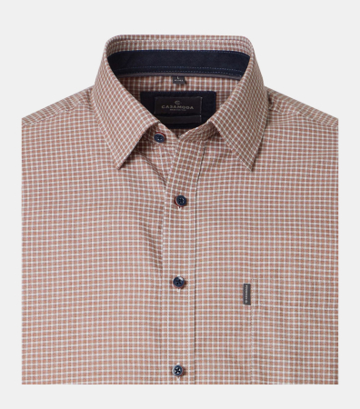 Camasa bumbac barbati CASA MODA portocaliu patratele [2]