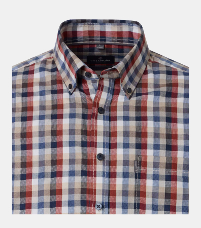 Camasa bumbac barbati CASA MODA CasualFit portocaliu patratele [2]