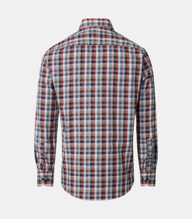Camasa bumbac barbati CASA MODA CasualFit portocaliu patratele [1]