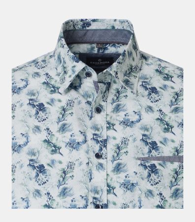 Camasa bumbac barbati CASA MODA CasualFit albastru print floral [2]