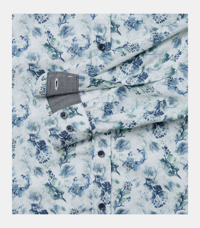 Camasa bumbac barbati CASA MODA CasualFit albastru print floral [3]