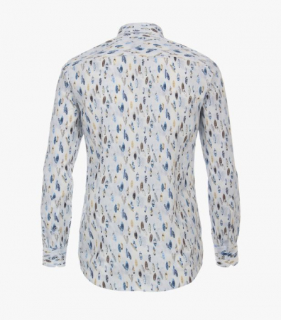 Camasa bumbac barbati VENTI ModernFit print albastru estival [2]