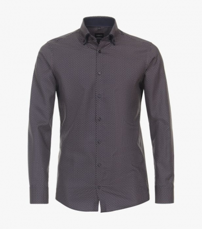 camasi maneca lunga - Camasa bumbac barbati VENTI ModernFit cerculete maro