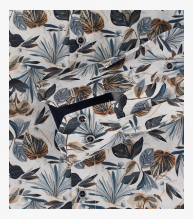 Camasa bumbac barbati  VENTI ModernFit print floral albastru/maro [3]