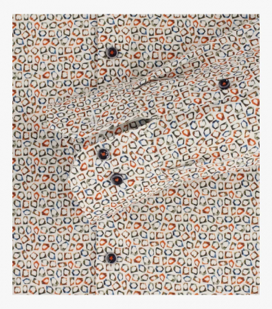 Camasa bumbac barbati CASA MODA ModernFit portocaliu print geometric [3]