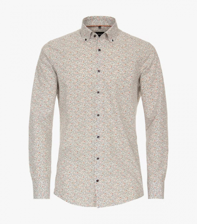 Camasi - Camasa bumbac barbati CASA MODA ModernFit portocaliu print geometric
