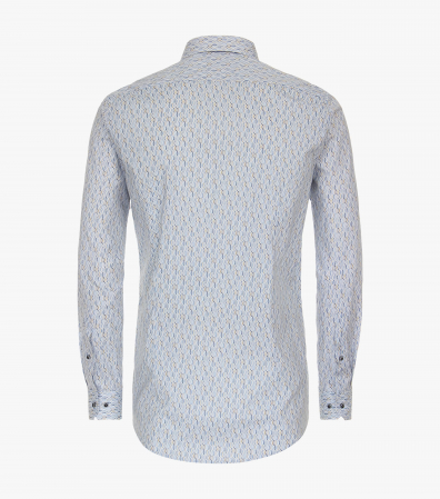 Camasa bumbac barbati VENTI BodyFit print bleu/bej [1]