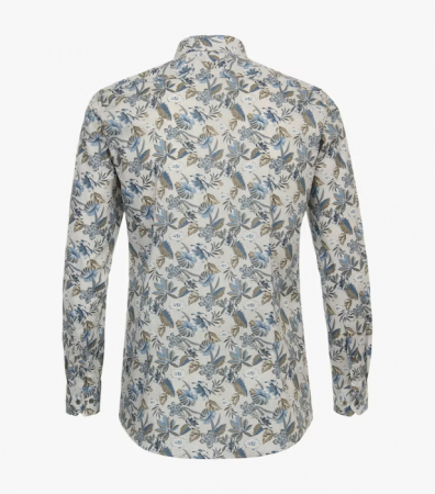 Camasa bumbac barbati VENTI BodyFit print floral bej/albastru [1]