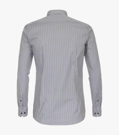 Camasa bumbac barbati VENTI BodyFit patratele albastru/maro [1]