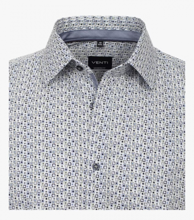 Camasa bumbac barbati CASA MODA ModernFit bleu patratele [2]