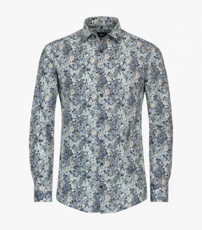 Camasi - Camasa bumbac barbati CASA MODA ModernFit turcoaz print floral