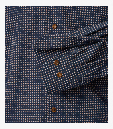 Camasa bumbac barbati CASA MODA ModernFit bleumarin print rombulete bej [3]