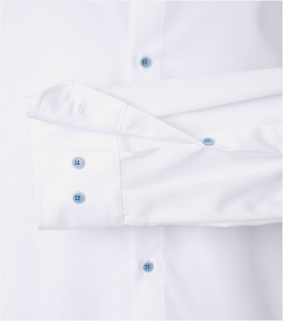 Camasa bumbac barbati VENTI ModernFit alb nasturi bleu [3]