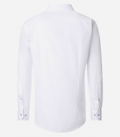 Camasa bumbac barbati VENTI ModernFit alb nasturi bleu [1]