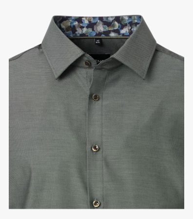 Camasa bumbac barbati VENTI ModernFit verde inchis [2]
