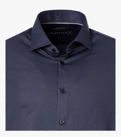 Camasa jereseu barbati VENTI BodyFit bleumarin patratele [2]