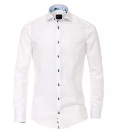 camasi maneca lunga - Camasa bumbac barbati VENTI Modern Fit uni alba