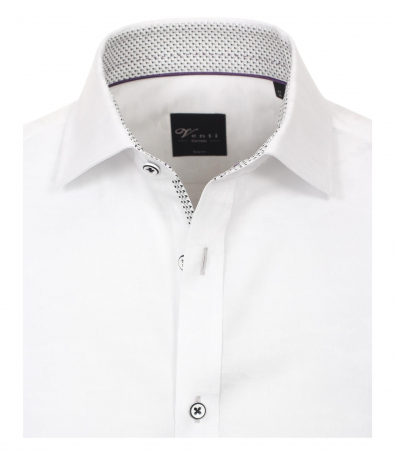 Camasa bumbac barbati VENTI Modern Fit uni alba [2]