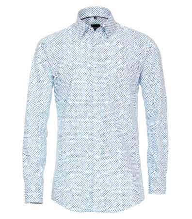 camasi maneca lunga - Camasa bumbac barbati VENTI ModernFit print floral turcoaz